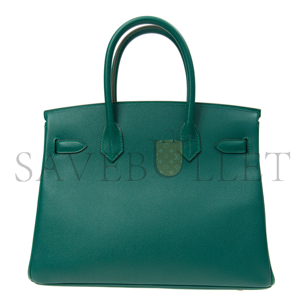 H**mes birkin 30 epsom velvet green gold buckle bag bk30z6epgp (30*23*15cm)